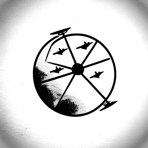 Plane Globe Stamp