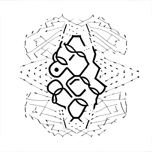 A Minimalist Tattoo Of The Breaking Bad Logo Formed By Lines Of Code