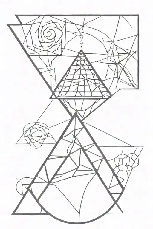 Minimalist Epcot Triangles Design Featuring Figment In Black And White