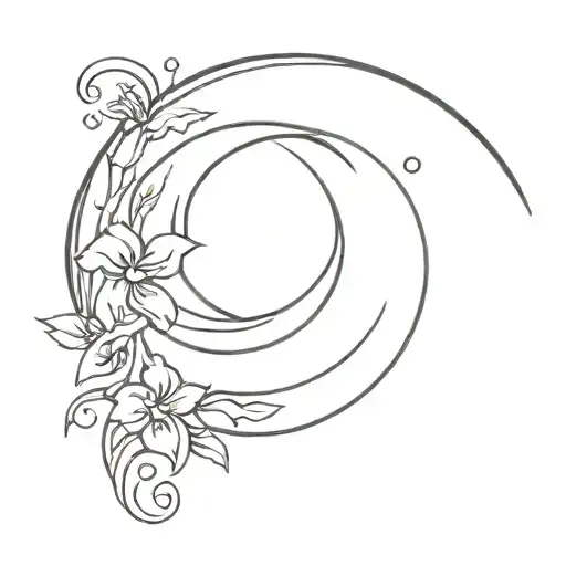 Crescent Moon In A Circle