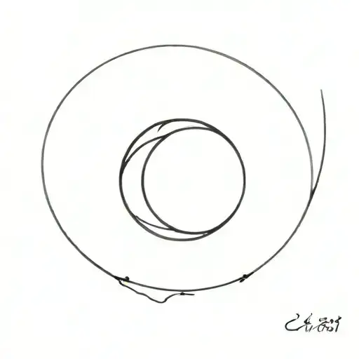 Crescent Moon In The Middle Of A Circle