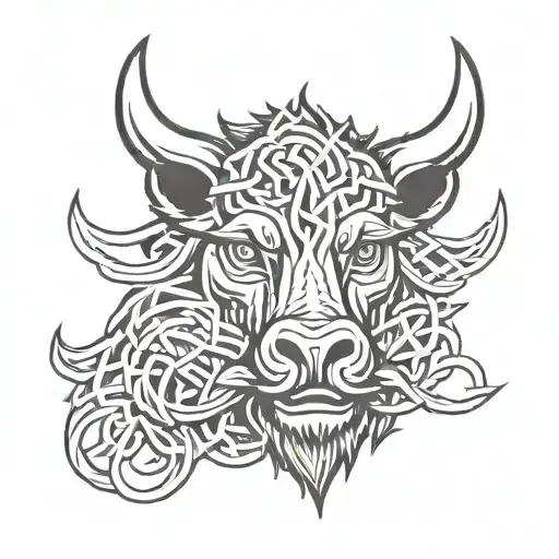 Angry Celtic Boar Head