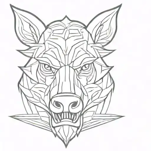 Angry Celtic Boar Head Tongue