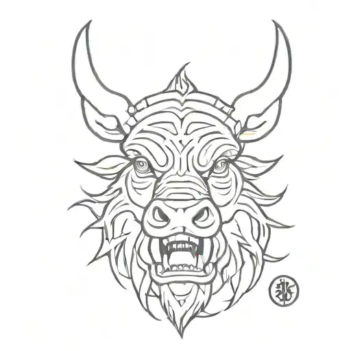 Angry Irish Celtic Boar Head Tongue