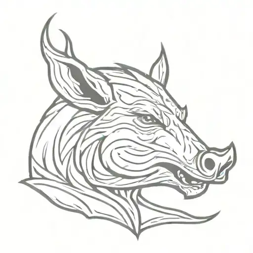 Angry Irish Celtic Boar Head Tongue