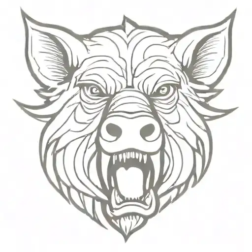 Angry Irish Celtic Boar Head Tongue