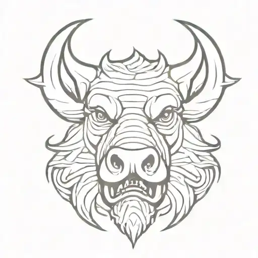 Angry Irish Celtic Boar Head Tongue