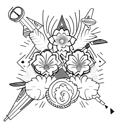 Travel Tatoo In Two Pieces