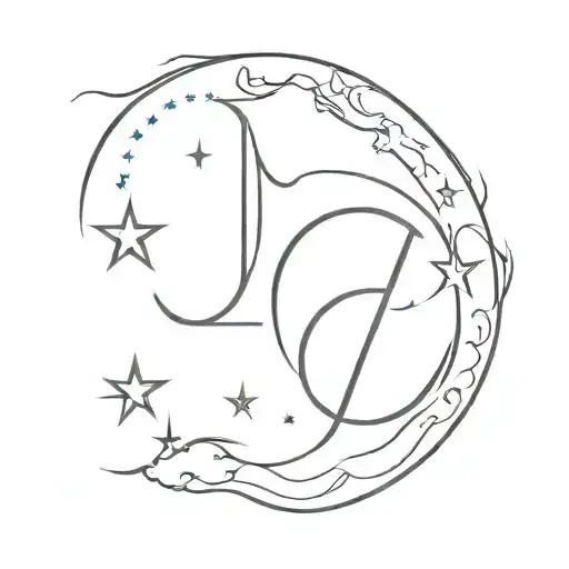 Combination Of Letter A And Letter C Moons And Stars For Friends
