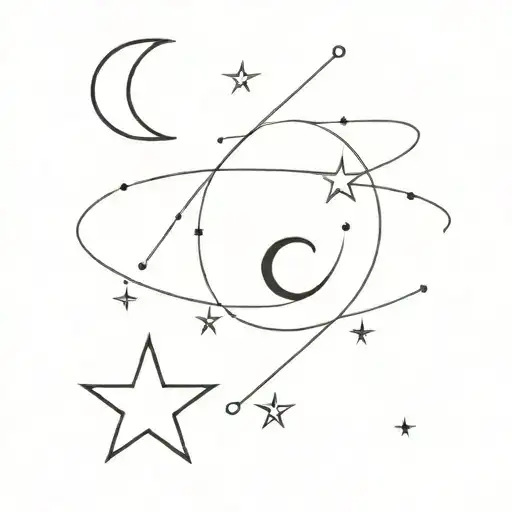 Combination Of Letter A And Letter C With Stars And Moons For Friends
