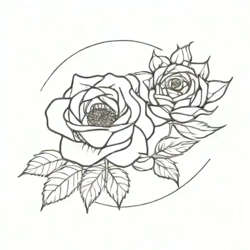 Rose And Sunflower Intertwined