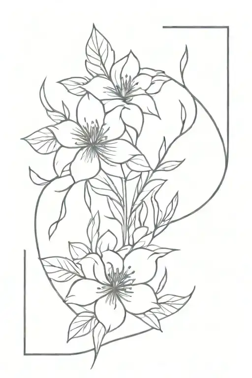 Flower Bouquet Fine Line