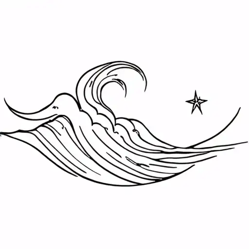 Ocean Waves With Star