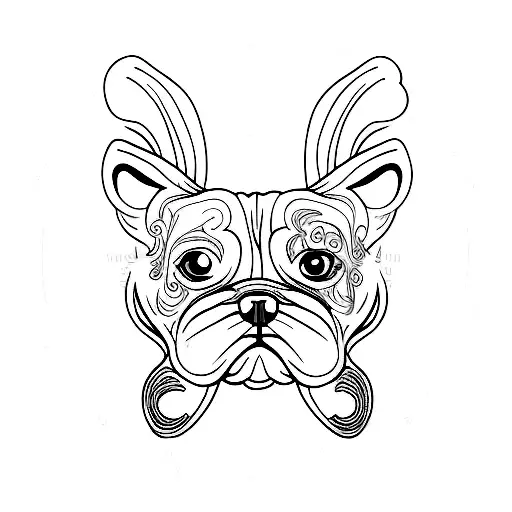 Dog Face Outline With Name Luccy