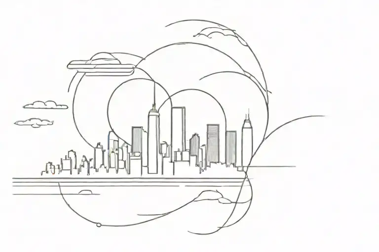 Smart City Skyline In The Background