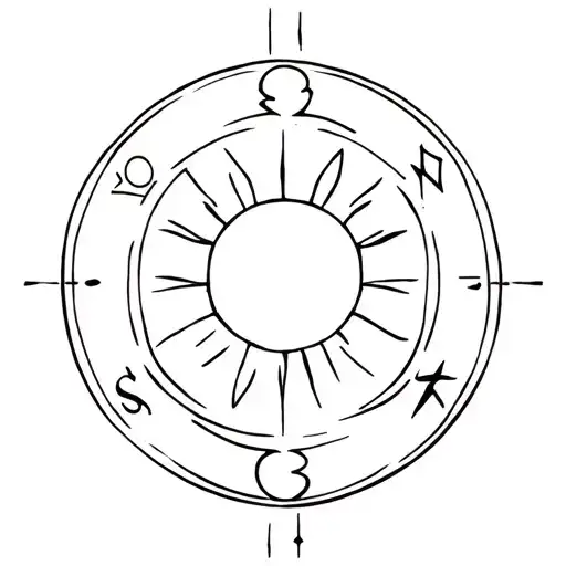 A Tattoo Symboling The Rising And Set Of The Sun An Entire Astrology Symbolising 13