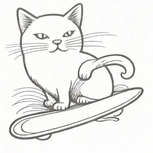 Small Cat Doing Surfer Sign