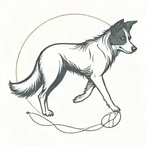 Border Collie Catching Frisbee In The Space