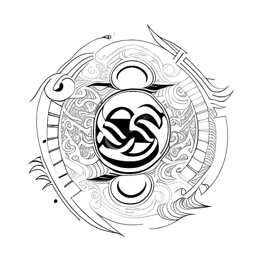 Fusion Between The Letter I And The Letter J With A Moon A The Sun