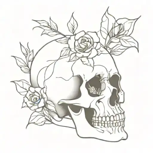 Skull With Flowers Growing Out Of It