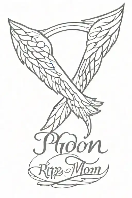 Rip Mom Mom Angle Wings