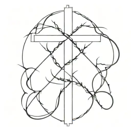 Sophisticated Cross With Crown Of Thorns Wrapped