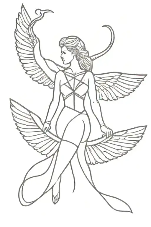 Minimalist Tattoo Of The Valkyrie With A Bow Tie