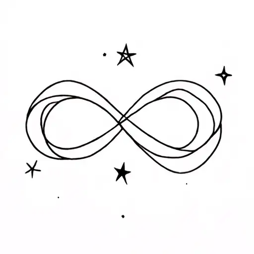 Infinity Smybol And Fine Line Stars