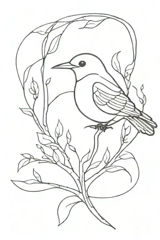 Abract Line Art Design That Goes To A Minimal Bird
