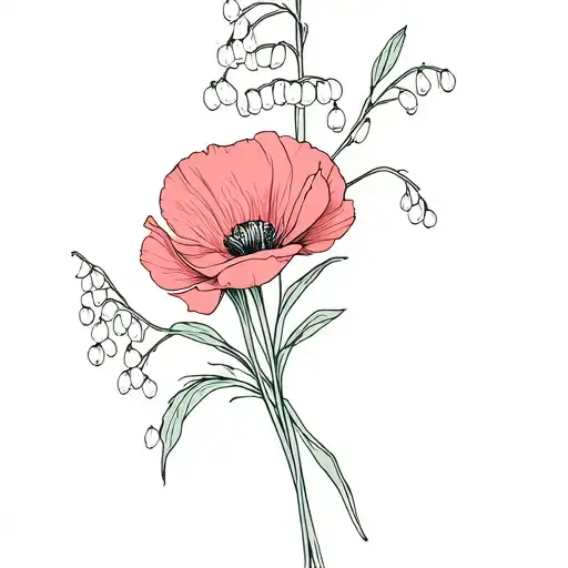 Carnation Poppy And Lily Of The Valley Flower Bouquet