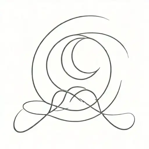 Moon With Infinity Symbol Around