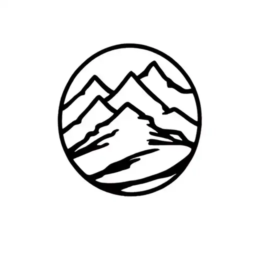 Mountain Range Silhouette With A Coffee Bean Pattern