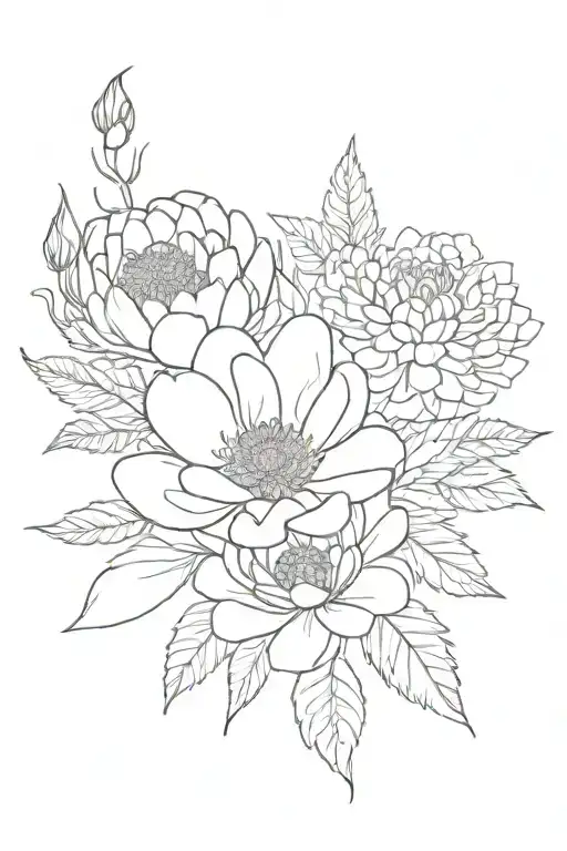 Rose Aster Marigold Chrysanthemum Flowers