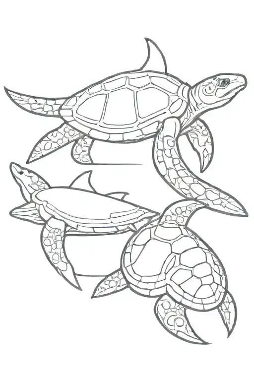 Maori Turtle And Shark