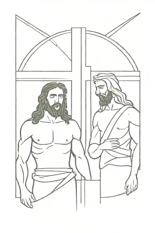 Jesus And Man Standing