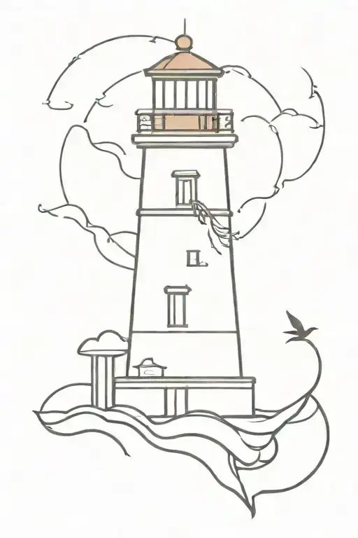 Lighthouse With Ship Anchor