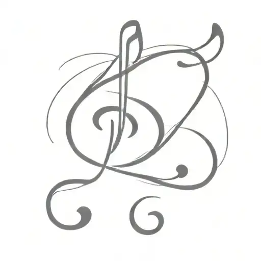 A Minimalist Tattoo Of A Musical Note Intertwined With A Heart Symbolizing Love For Music