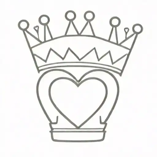 Heart Adorned With Crown Made