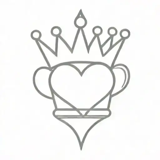 Heart Adorned With Crown Made