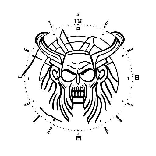Ares Greek With Clock Destroying
