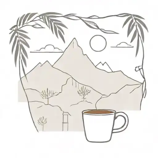 Mountains Of Antioquia In The Background And Main A Wax Palm And A Coffee Bean Simple