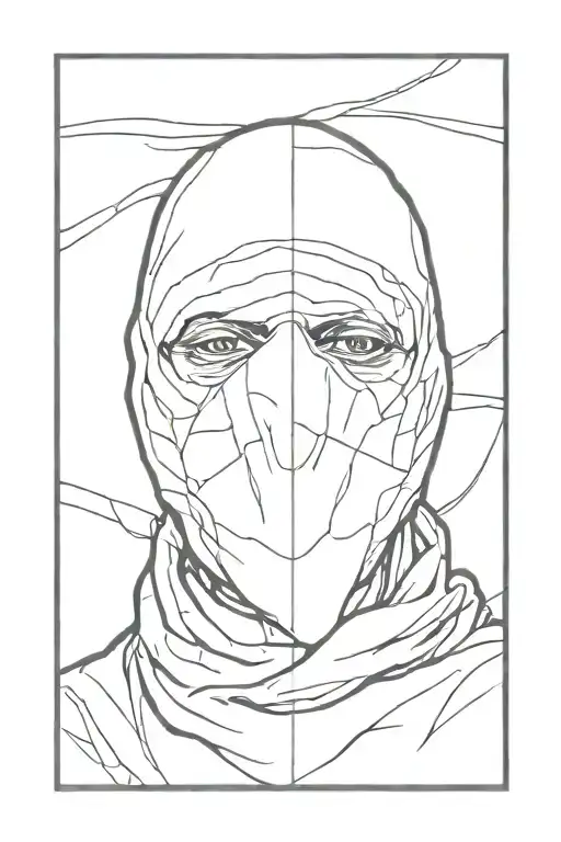 Ghost With Balaclava And Evil Eyes Staring