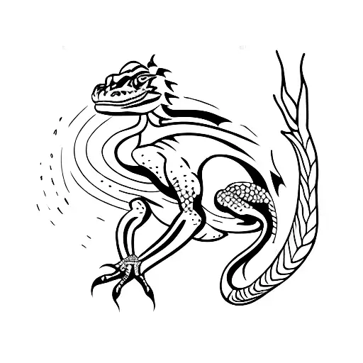 Full Body Komodo Dragon Walking