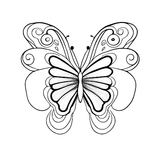 Line Work Design Of A Butterfly