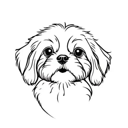 Havanese Puppy Face Fine Line
