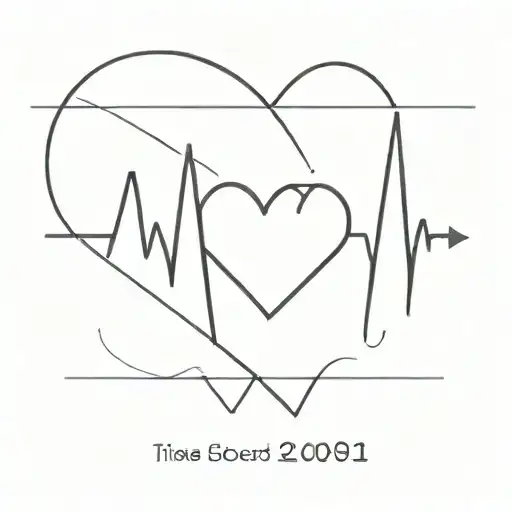 Heartbeat Line With A Heart And The Years 1950 And 2021
