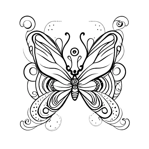 Butterfly With Moon Above It