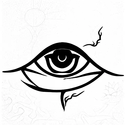 Lotus Flower Evil Eye And Lizard Fine Line Vertical Hip