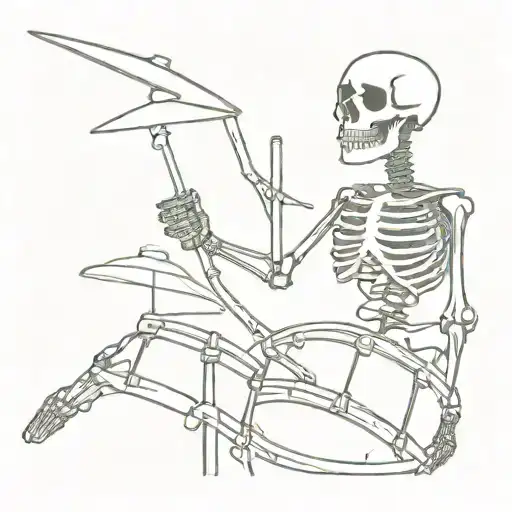 Skeleton Playing Drums Mixed
