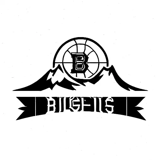 Boston Bruins Logo With New England Mountains